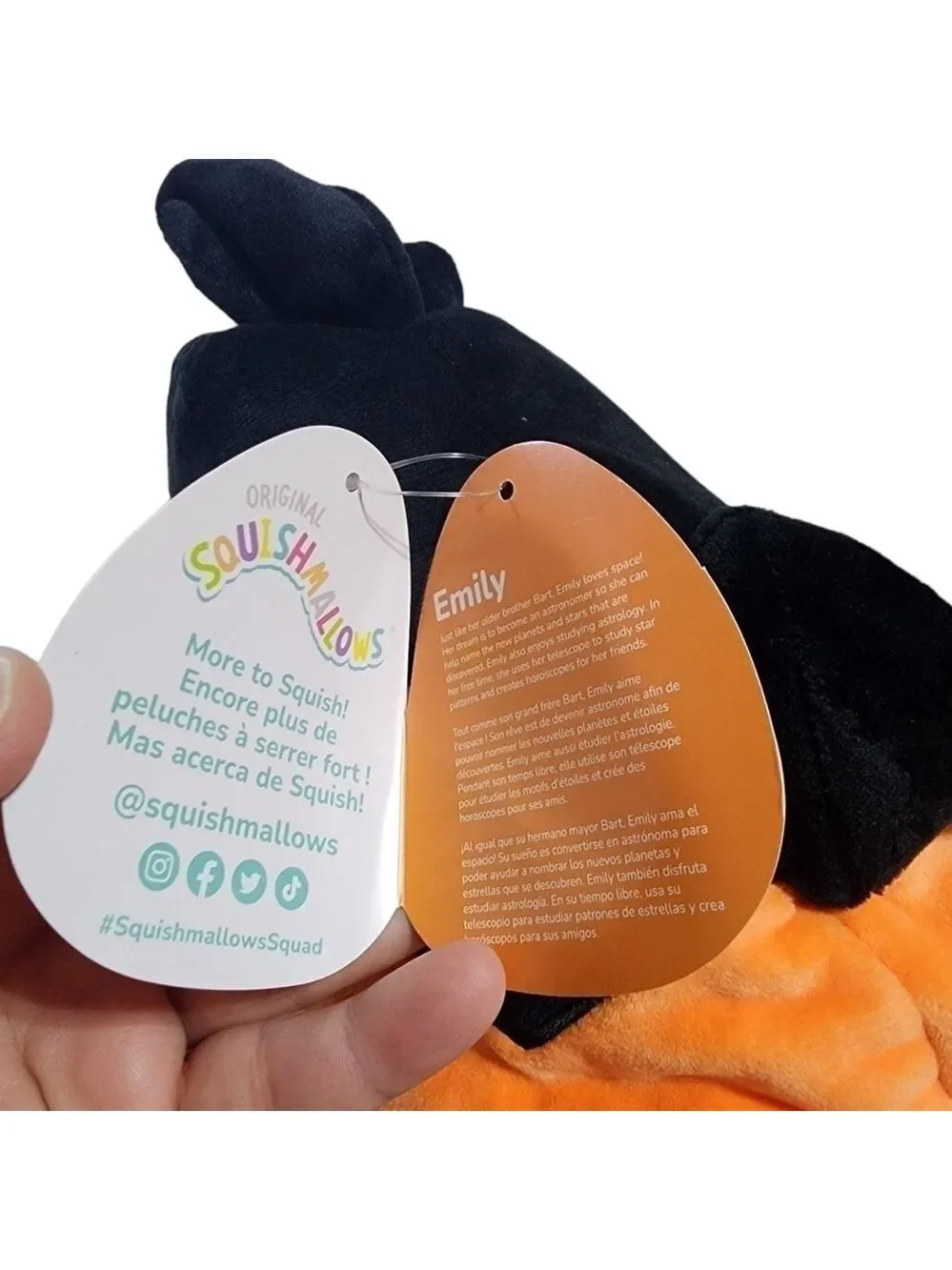 Nwt Emily Bat Squishmallows treat pail Halloween bag bat in pumpkin